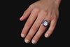 GIA Certified 7.04 Carats Cushion Cut Diamond & Sapphire Halo Engagement Ring in Platinum - Image 7