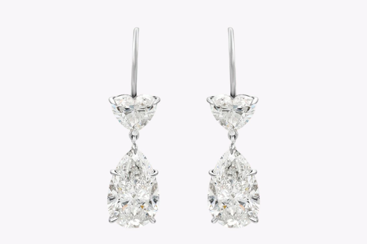GIA Certified 8.11 Carats Total Mixed-Cut Diamond Dangle Earrings in Platinum