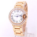 Cartier Ballon Bleu WE9002Z3 18k Rose Gold Silver Dial Diamond Bezel