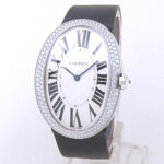 Cartier Baignoire WB520009 18k White Gold Diamond Bezel Silver Dial