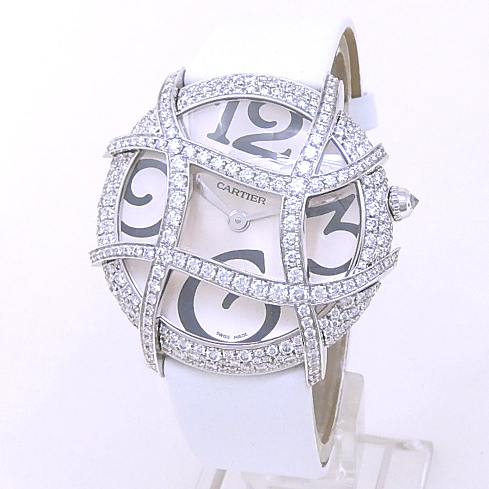 Cartier Ronde Folle 2991 18k White Gold Silver Dial