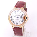 Cartier Ballon Bleu WJBB0033 18k Rose Gold Silver Diamond Dial