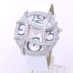 Cartier Ronde Folle 2991 18k White Gold Silver Dial Diamond Bezel
