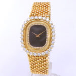 Audemars Piguet Vintage 18k Yellow Gold Black & Diamonds Dial