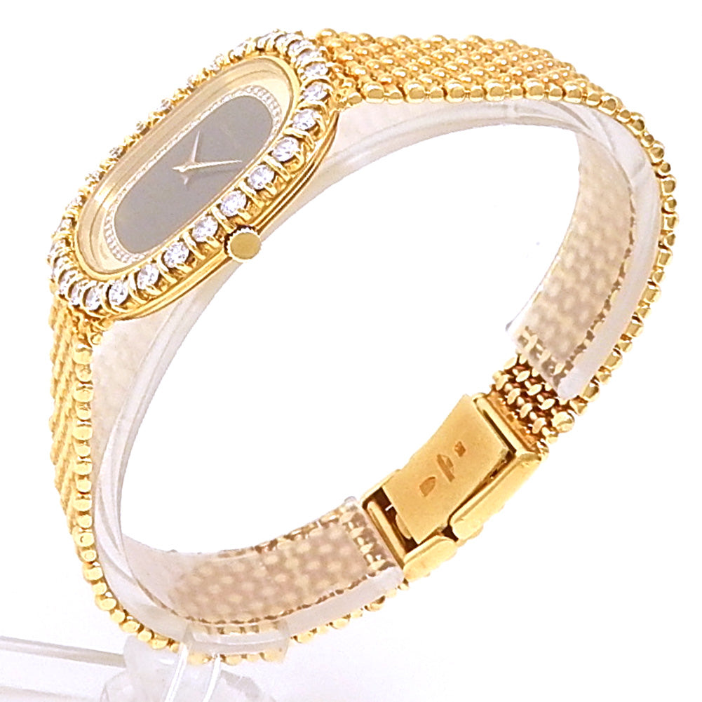 Audemars Piguet Vintage 18k Yellow Gold Black & Diamonds Dial