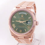 Rolex Day-Date 40 228235 18k Everose Gold Olive Green Dial