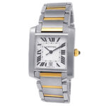 Cartier Tank Francaise W51005Q4 18k Yellow Gold & Stainless Steel Silver Dial