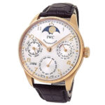 IWC Portugieser Perpetual Calendar IW502213 18k Rose Gold Silver Dial