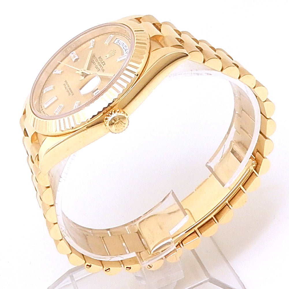 Rolex Day-Date 228238 18k Yellow Gold Champagne Diamond Dial