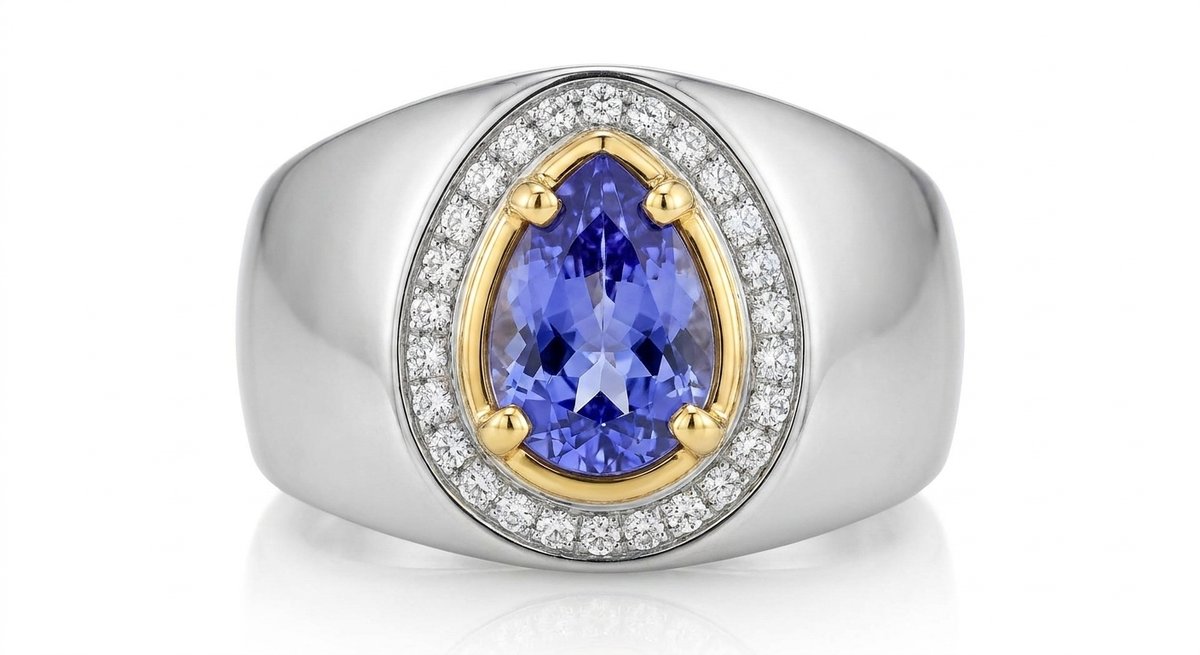 Tanzanite and Diamond Ring in Platinum