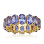 Tanzanite Eternity Band in 14K Yellow Gold - Front View by Kelly Christie