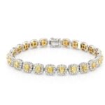 Yellow Sapphire and White Diamond Bracelet in 18K Yellow Gold - Front View by Kelly Christie