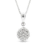 Diamond Pendant in 14K White Gold - Front View by Kelly Christie