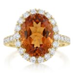 Citrine and Diamond Ring in 14K Yellow Gold - Front View by Kelly Christie