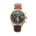 IWC Pilot Spitfire Chronograph IW387803 Rose Gold Grey Dial - Front View by IWC