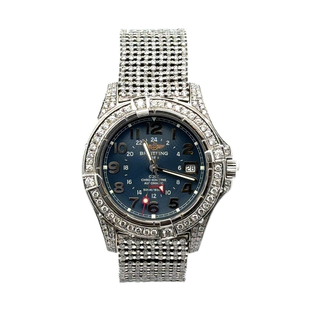 Breitling Colt GMT A32350 Diamond Blue Arabic Dial - Front View by Breitling