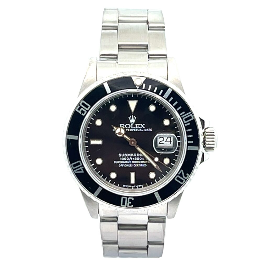 Rolex Submariner Date 16800 Stainless Steel Black Dial - Front View by Rolex
