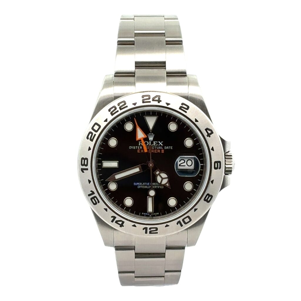 Rolex Explorer II 216570 Stainless Steel Black Dial - Front View by Rolex