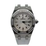 Audemars Piguet Royal Oak Lady Alinghi 67611.ZZ Diamond Bezel Silver Dial - Front View by Audemars Piguet