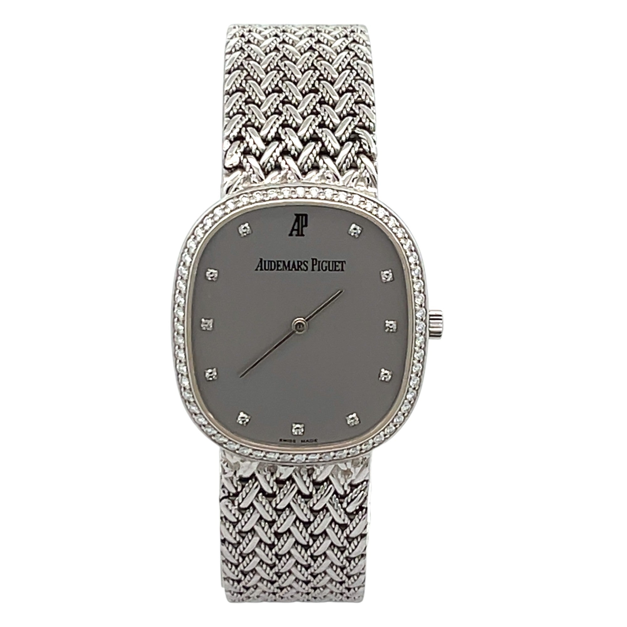 Audemars Piguet Vintage 14653BC White Gold Silver Diamond Dial