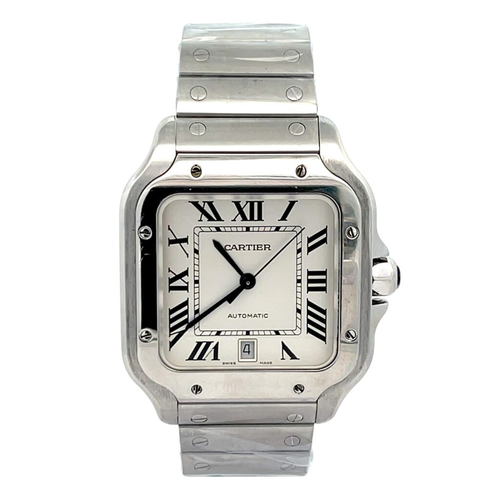 Cartier Santos WSSA0009 Stainless Steel Silver Dial - Front View by Cartier