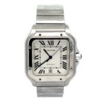 Cartier Santos WSSA0009 Stainless Steel Silver Dial - Front View by Cartier