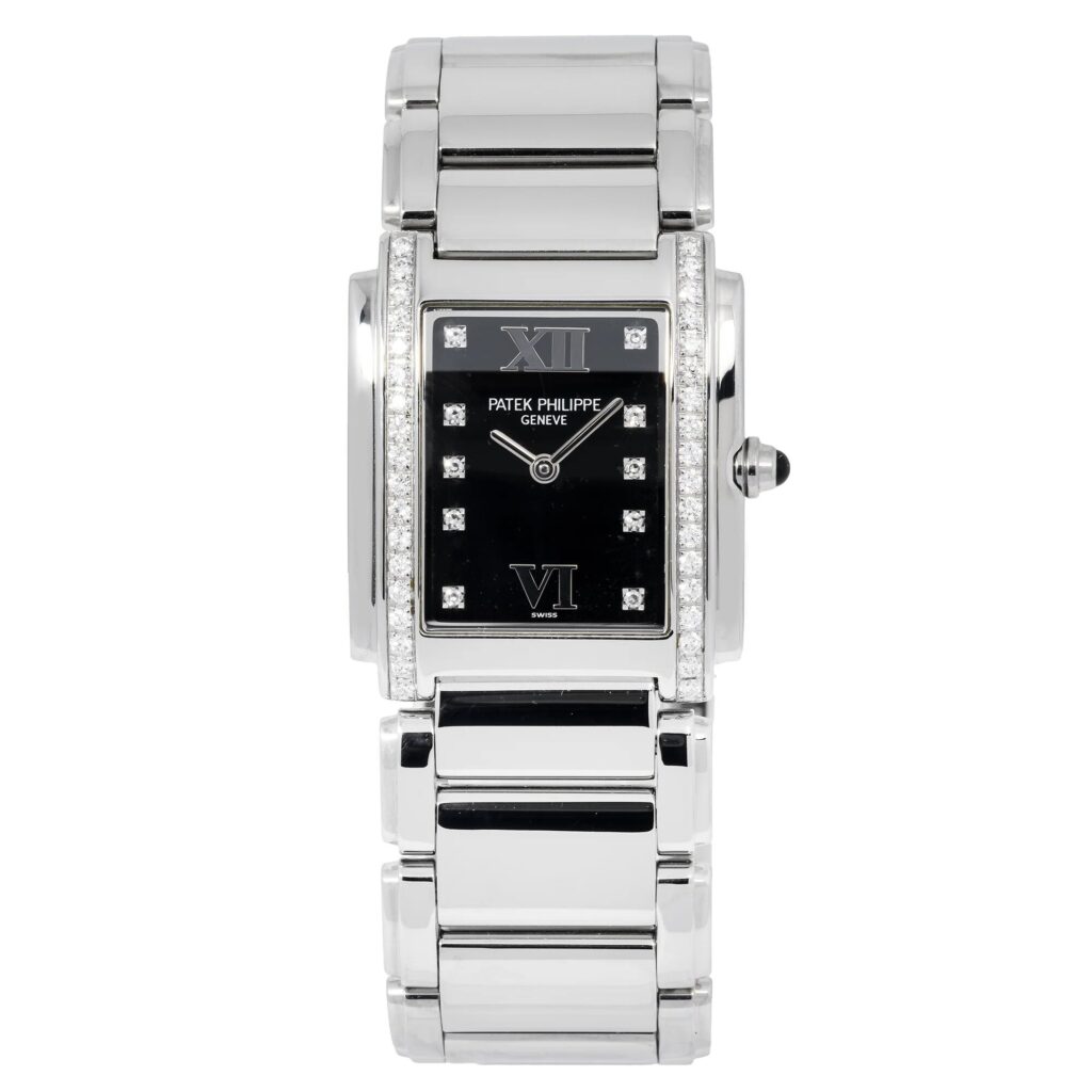 Patek Philippe Twenty-4 4910/10A-001 Steel Black Diamond Dial - Front View by Patek Philippe