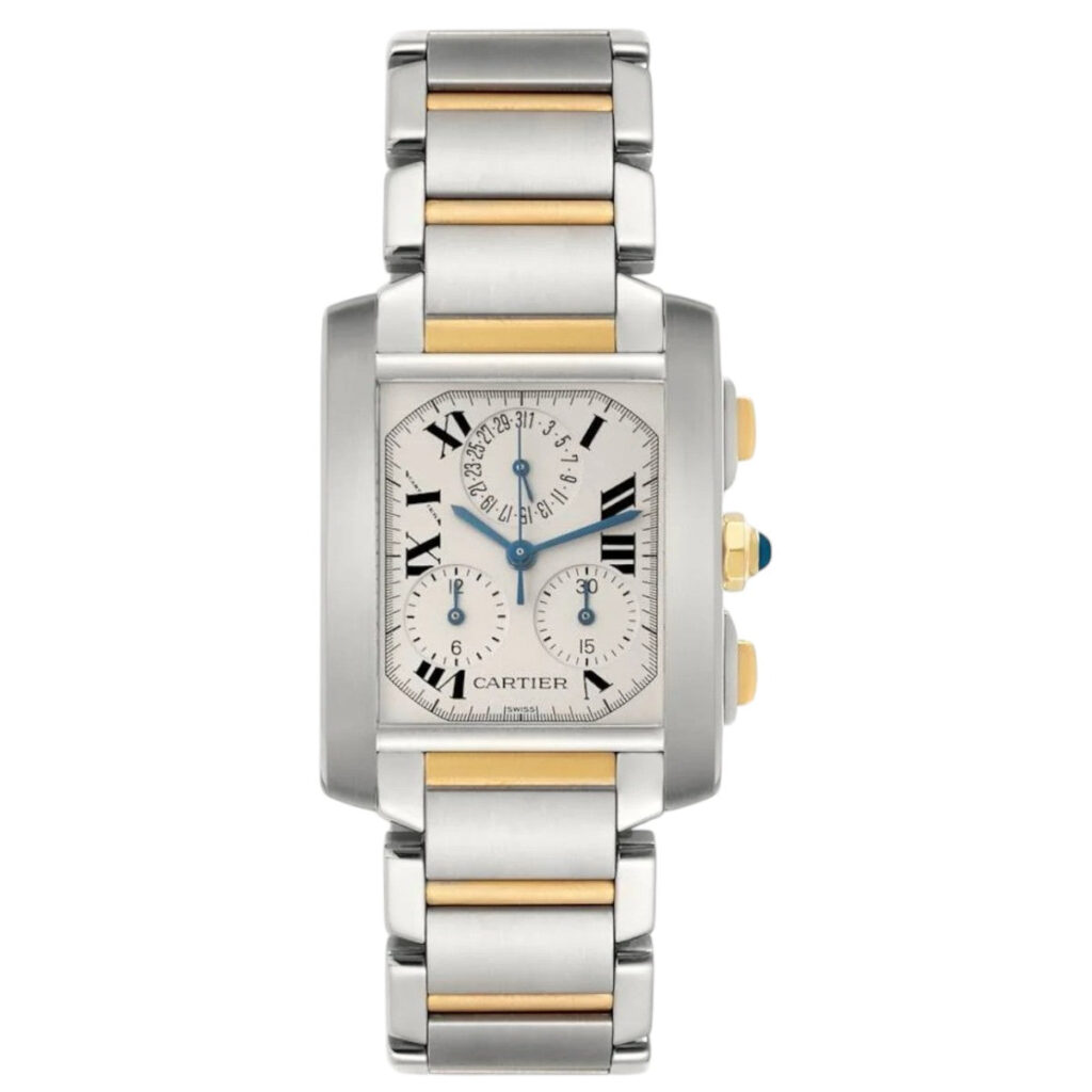 Cartier Tank Francaise Chronograph W51004Q4 Silver Dial - Front View by Cartier