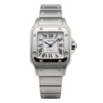 Cartier Santos Galbee 2423 Steel & Yellow Gold White Dial - Front View by Cartier