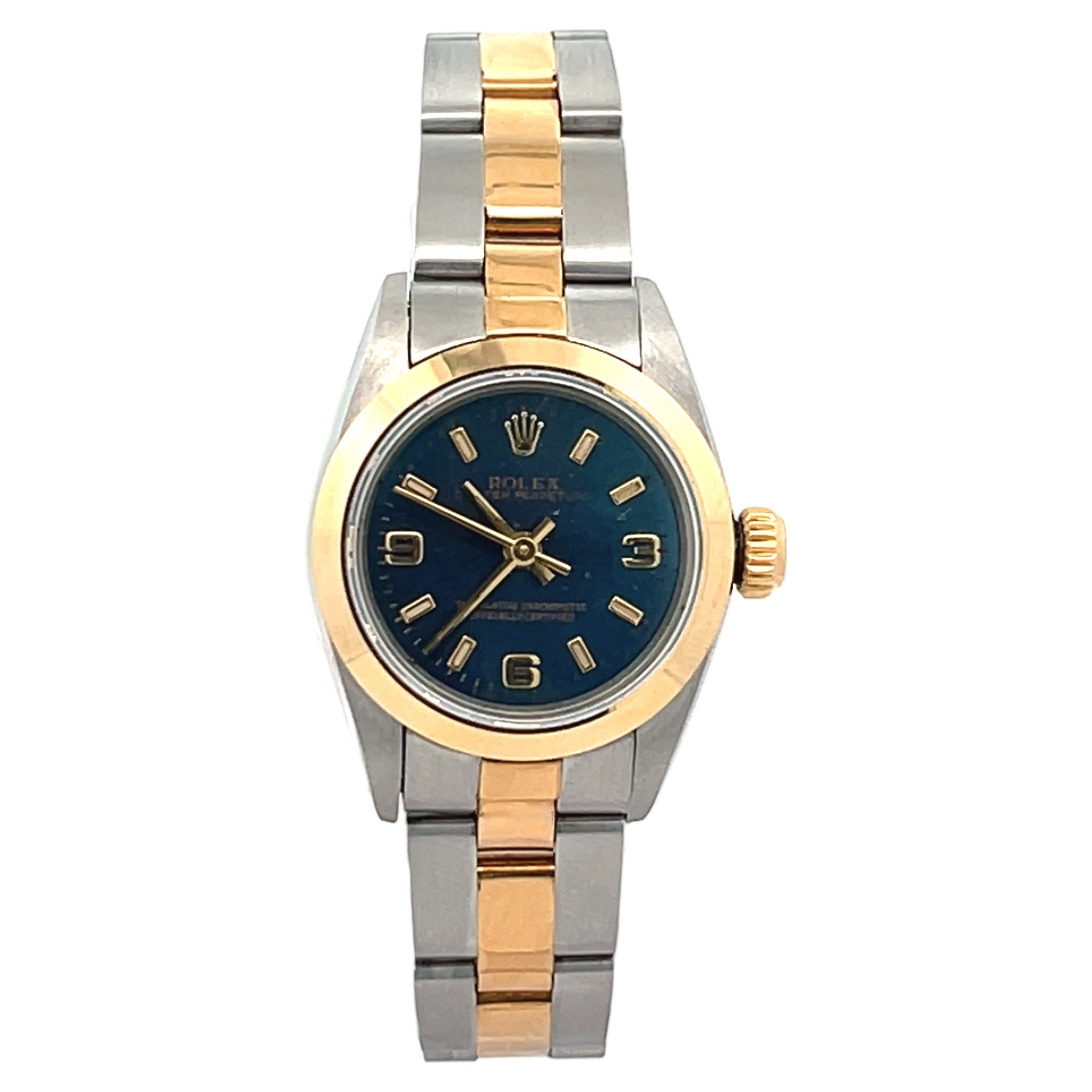 Rolex Oyster Perpetual 67183 Two-Tone Blue Index Dial
