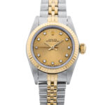 Rolex 67193 18K Yellow Gold & Stainless Steel Champagne Diamond Dial - Front View by Rolex