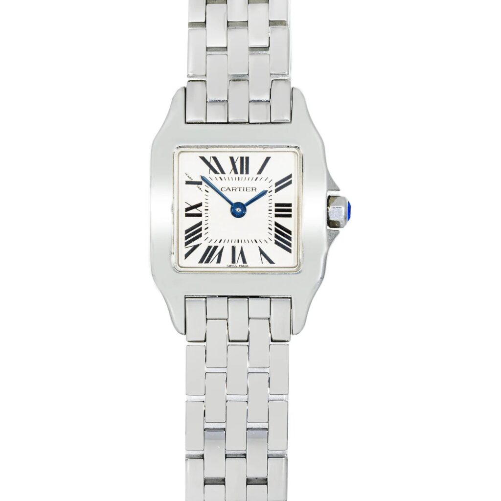 Cartier Santos Demoiselle W25065Z5 Steel White Dial - Front View by Cartier