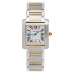 Cartier Tank Francaise 2465 Two-Tone White Roman Dial - Front View by Cartier