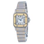 Cartier Santos Galbee W20012C Steel & Yellow Gold White Dial - Front View by Cartier