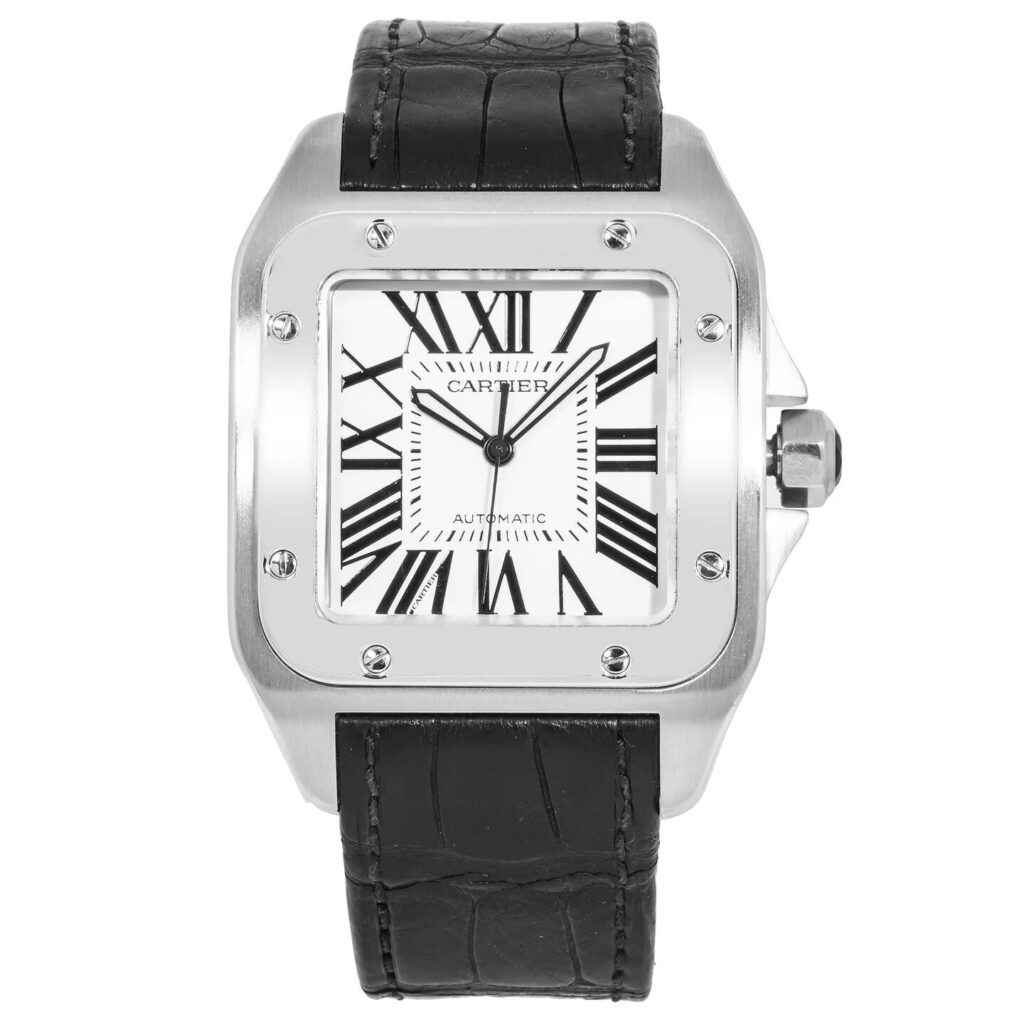Cartier Santos 100 Large W20073X8 Steel Silver Dial - Front View by Cartier
