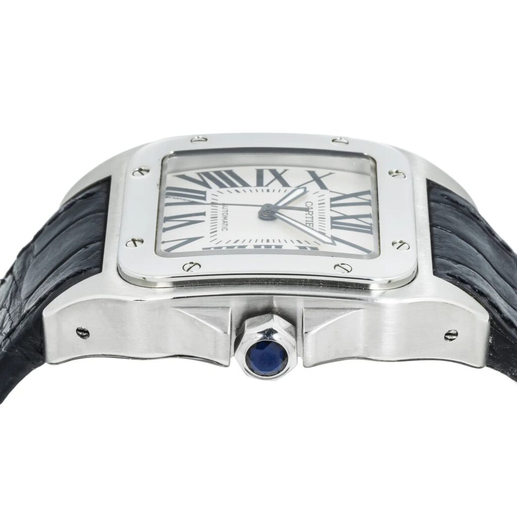 Cartier Santos 100 Large W20073X8 Steel Silver Dial - Angle View by Cartier