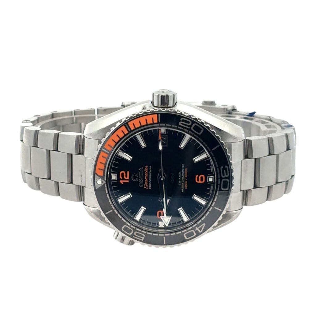 Omega Seamaster Planet Ocean 215.30.44.21.01 Steel Black Dial - Angle View by Omega