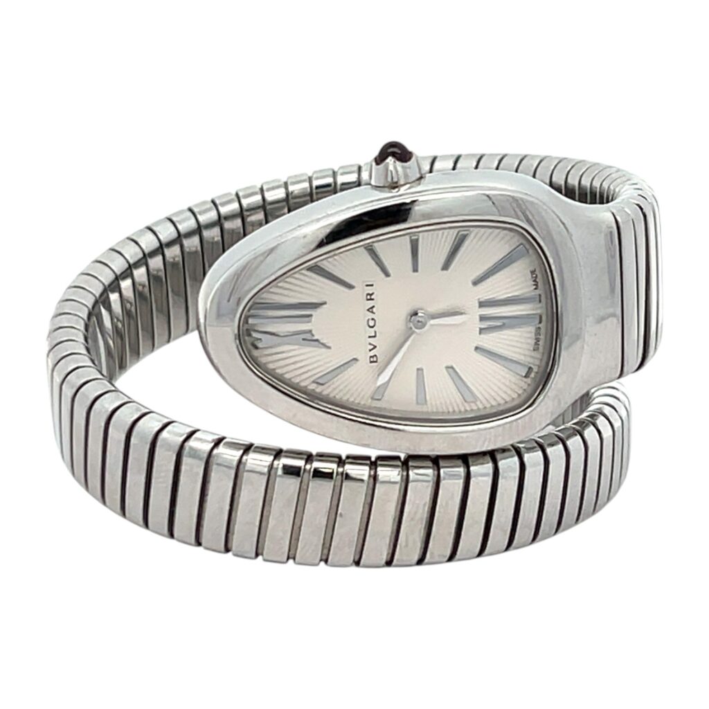 Bulgari Serpenti Tubogas SP35S Steel White Dial - Front View by Bulgari