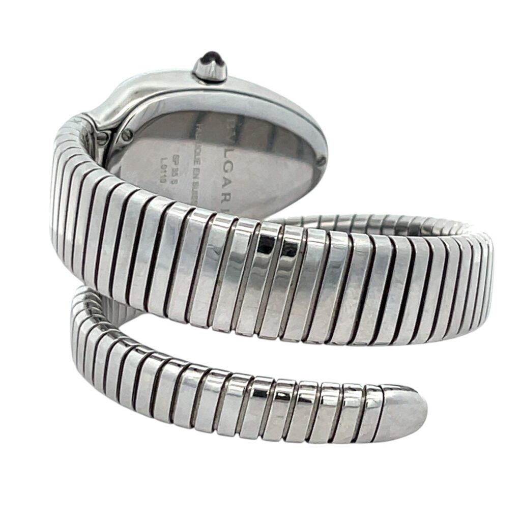 Bulgari Serpenti Tubogas SP35S Steel White Dial - Angle View by Bulgari