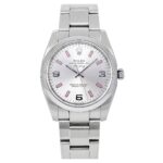 Rolex Oyster Perpetual Air-King 114200 Pink/Silver Index Dial - Front View by Rolex