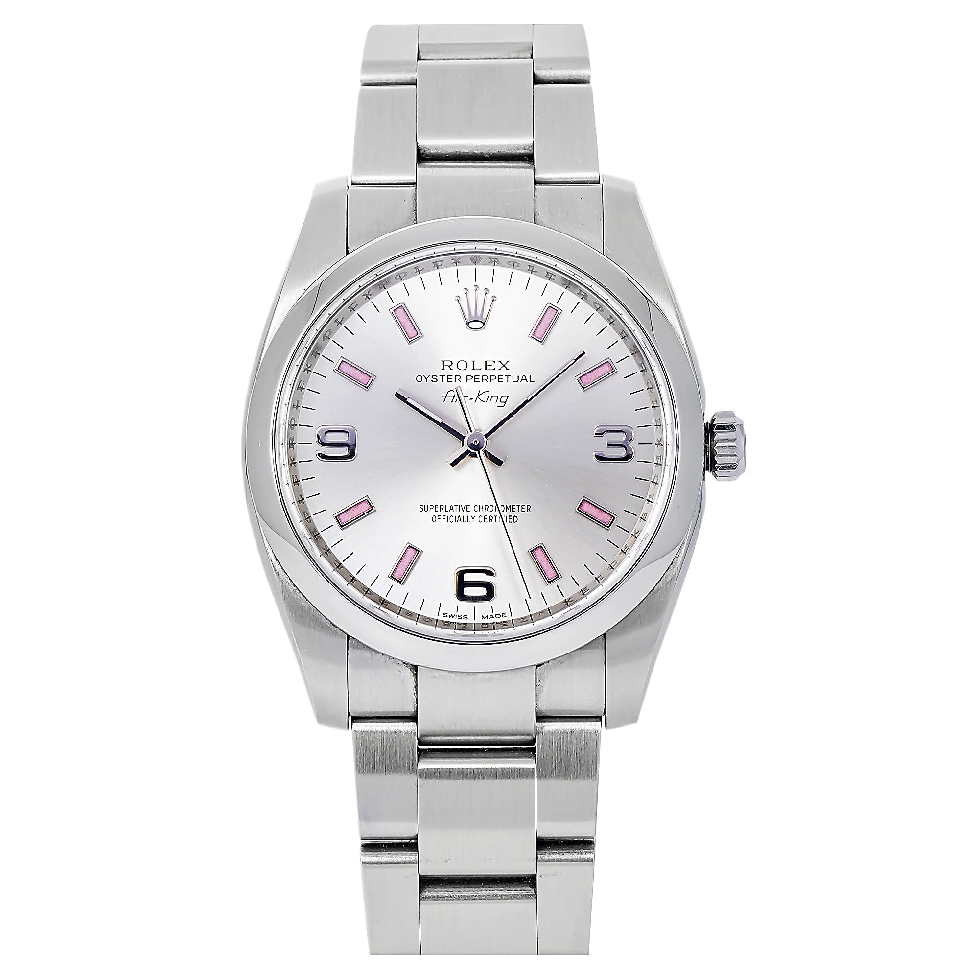 Rolex Oyster Perpetual Air-King 114200 Pink/Silver Index Dial