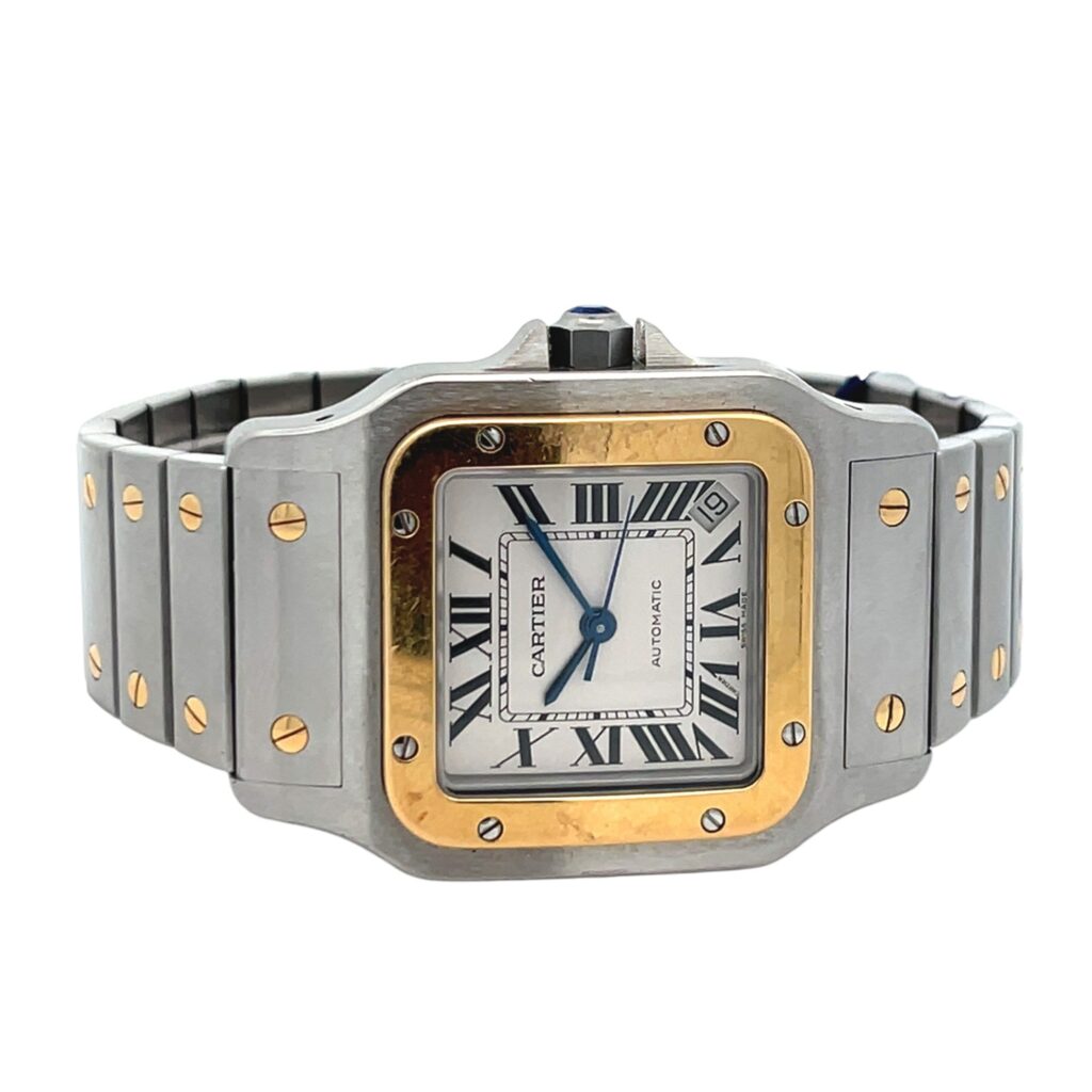 Cartier Santos Galbee XL W20099C4 Two-Tone White Numeral Dial - Angle View by Cartier