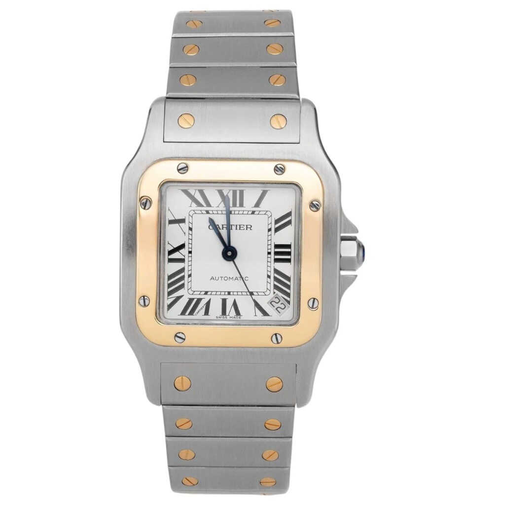 Cartier Santos Galbee W20099C4/2823 Two-Tone White Dial - Front View by Cartier