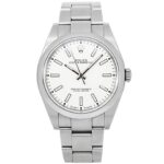 Rolex Oyster Perpetual 114200 White Index Dial 34mm - Front View by Rolex