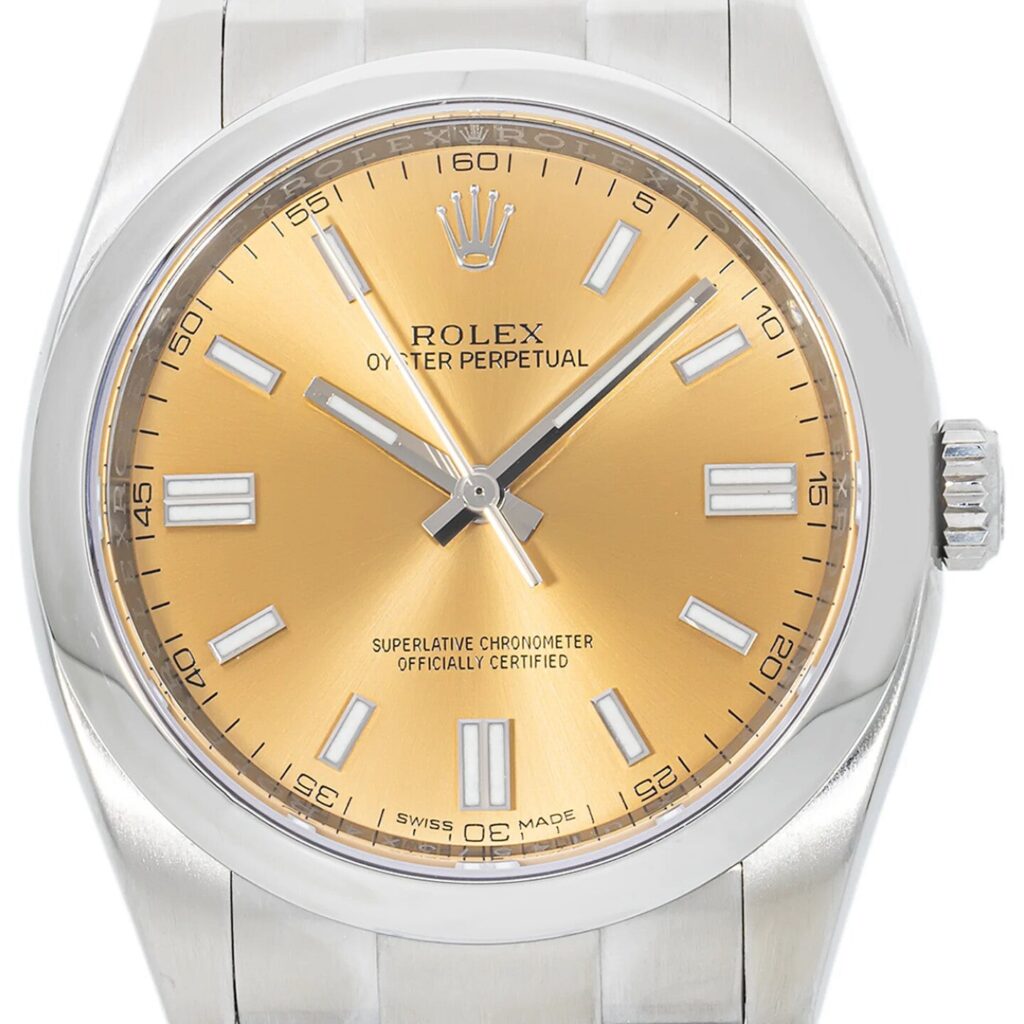 Rolex Oyster Perpetual 36 116000 Steel White Grape Dial - Side View by Rolex