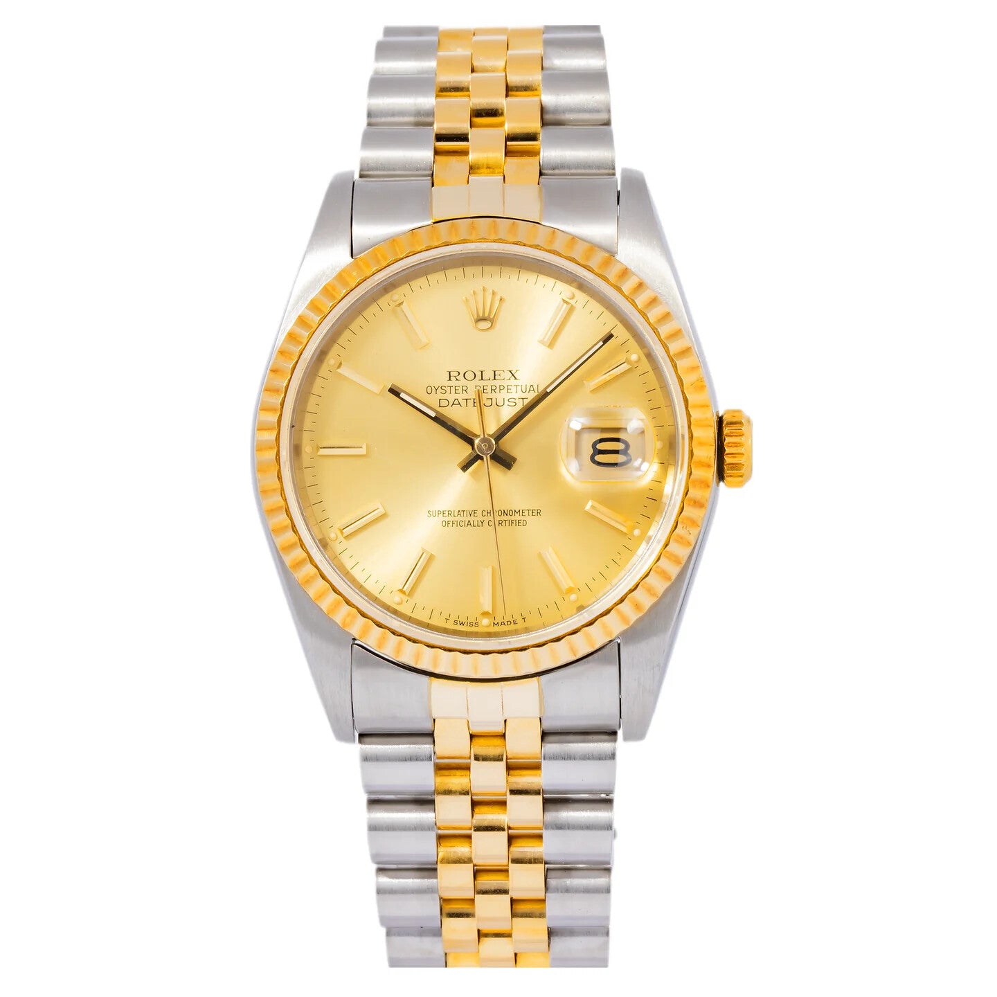 Rolex Datejust 16233 Steel & Yellow Gold Champagne Dial
