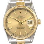 Rolex Datejust 16233 Steel & Yellow Gold Champagne Dial - Front View by Rolex
