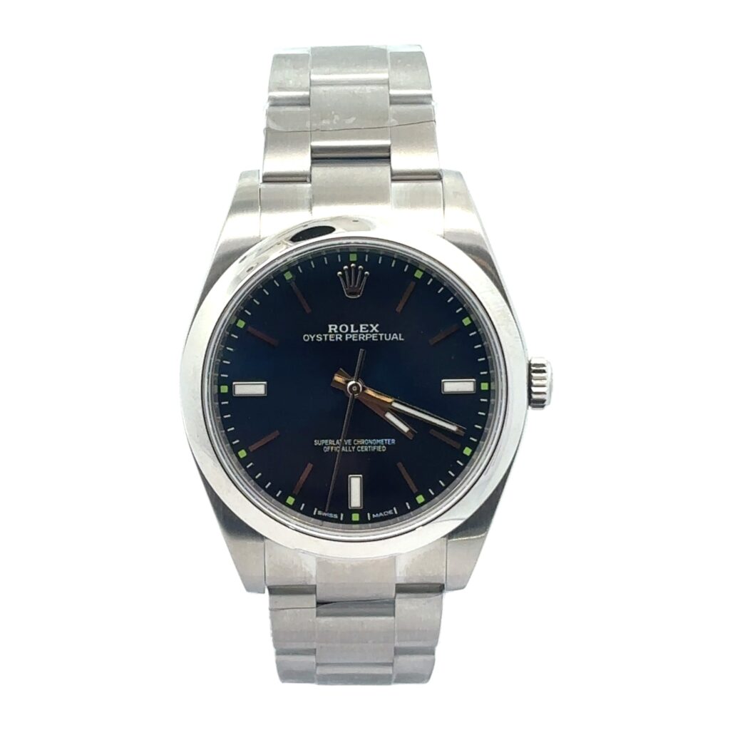 Rolex Oyster Perpetual 39 114300 Steel Blue Dial - Front View by Rolex