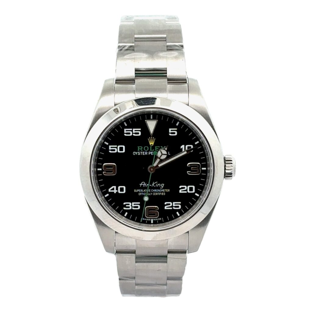 Rolex Air-King 116900 Stainless Steel Black Dial - Front View by Rolex