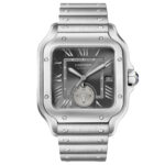 Cartier Santos Dual Time WSSA0076 Stainless Steel Grey Dial - Front View by Cartier